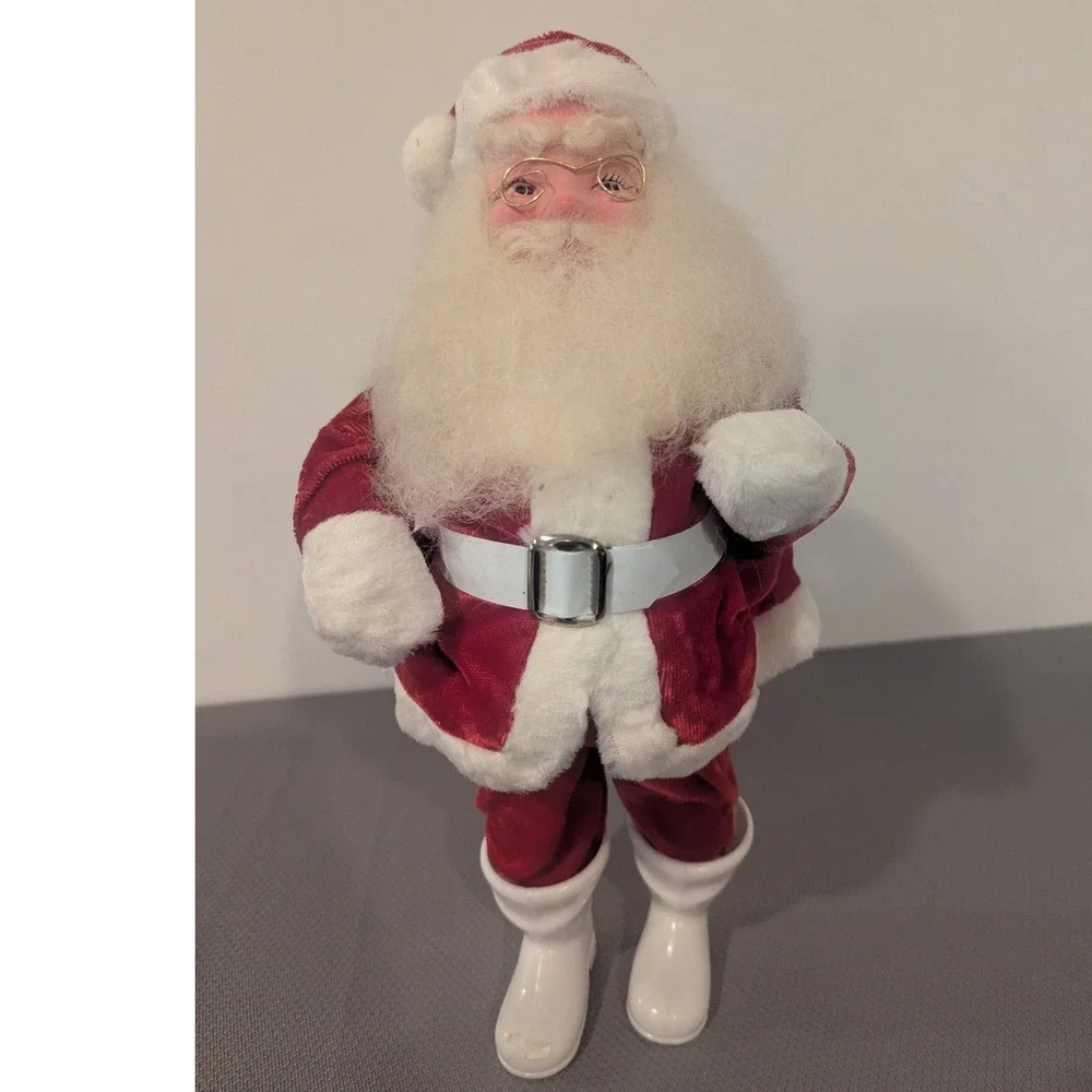 VTG Harold Gale Santa Claus w/ Red Velvet Suit Glasses 14